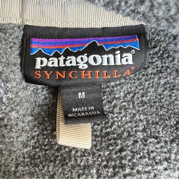 Patagonia Synchilla Snap-T Fleece Pullover Gray Pink Medium Gorpcore Hiking GUC - Picture 10 of 11